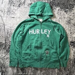 Vintage Y2K‎ Hurley Embroidered Full Zip Grunge Skater Hoodie